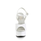 Witte hakken 15 cm EXCITE-609 pleaser sandalen hoge hakken plateau