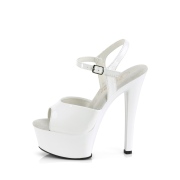 Witte hakken 15 cm GLEAM-609 pleaser sandalen hoge hakken plateau