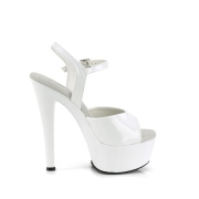 Witte hakken 15 cm GLEAM-609 pleaser sandalen hoge hakken plateau