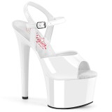 Witte hakken 18 cm PASSION-709 pleaser sandalen hoge hakken plateau