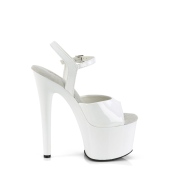 Witte hakken 18 cm PASSION-709 pleaser sandalen hoge hakken plateau