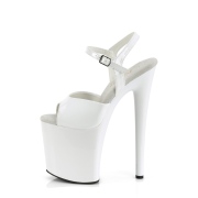 Witte hakken 20 cm NAUGHTY-809 pleaser sandalen hoge hakken plateau