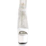 Witte hoge hakken 18 cm ADORE-765RM glitter plateau hoge hakken