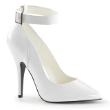 Witte lakpumps 13 cm SEDUCE-431 enkelband pumps met hoge hakken