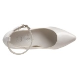 Witte lakpumps 13 cm SEDUCE-431 enkelband pumps met hoge hakken