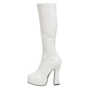 Witte plateaulaarzen lakleer 13 cm - jaren 70 boots hippie kinky disco - plateau laklaarzen