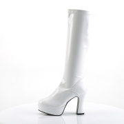 Witte plateaulaarzen lakleer 13 cm - jaren 70 boots hippie kinky disco - plateau laklaarzen