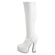 Witte plateaulaarzen vinylleer 13 cm - jaren 70 boots hippie kinky disco - plateau vinyllaarzen