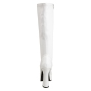 Witte plateaulaarzen vinylleer 13 cm - jaren 70 boots hippie kinky disco - plateau vinyllaarzen