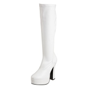 Witte plateaulaarzen vinylleer 13 cm - jaren 70 boots hippie kinky disco - plateau vinyllaarzen