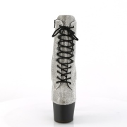 Witte strass steentjes boots 18 cm ADORE-1020RS pleaser boots hoge hakken plateau