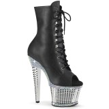 Witte strass steentjes boots 18 cm SPECTATOR-1021RS pleaser boots hoge hakken plateau