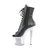 Witte strass steentjes boots 18 cm SPECTATOR-1021RS pleaser boots hoge hakken plateau