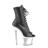 Witte strass steentjes boots 18 cm SPECTATOR-1021RS pleaser boots hoge hakken plateau