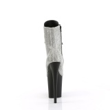 Witte strass steentjes boots 20 cm FLAMINGO-1020RS pleaser boots hoge hakken plateau