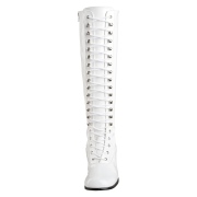Witte veterlaarzen lakleer 5 cm - jaren 70 gogo boots hippie disco rijglaarzen