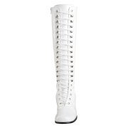 Witte veterlaarzen lakleer 5 cm - jaren 70 gogo boots hippie disco rijglaarzen