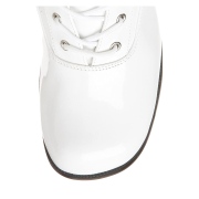 Witte veterlaarzen lakleer 5 cm - jaren 70 gogo boots hippie disco rijglaarzen