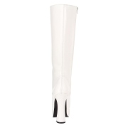 Witte veterlaarzen vinylleer 13 cm - jaren 70 gogo hippie boots kinky disco - plateau vinyllaarzen