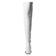 Witte vinyl laarzen 7,5 cm - jaren 70 gogo overknee boots hippie disco - overknee laarzen