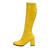 Yellow patent boots 7,5 cm GOGO-300 High Heeled Womens Boots for Men