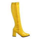 Yellow patent boots 7,5 cm GOGO-300 High Heeled Womens Boots for Men