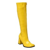 Yellow patent boots 7,5 cm GOGO-300 High Heeled Womens Boots for Men