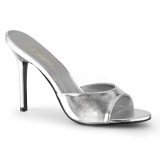 Zilver 10 cm CLASSIQUE-01 dames slippers met hak