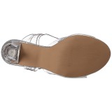 Zilver 11,5 cm CLEARLY-408 Hoge avond sandalen met hak