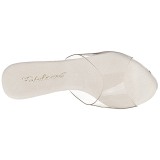 Zilver 11,5 cm ELEGANT-401 Strass steentjes plateau slippers dames