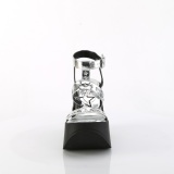 Zilver 13 cm DemoniaCult DYNAMITE-12 emo sandalen wedge sandalen sleehak