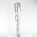 Zilver 13 cm stretch wijde schacht overknee laarzen brede schacht voor mannen