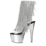 Zilver 18 cm ADORE-1017RSF dames enkellaarsjes met franjes