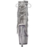 Zilver 18 cm ADORE-1017SRS dames enkellaarsjes met franjes