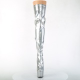 Zilver 18 cm ADORE-3000HWR Hologram pole dance overknee laarzen met hak