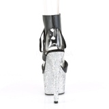 Zilver 18 cm ADORE-700-14LG glitter plateau schoenen met hakken