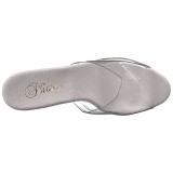 Zilver 18 cm ADORE-701LG glitter plateau slippers dames met hak