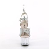Zilver 18 cm ADORE-708N-RS plateau hakken met strass steentjes
