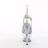 Zilver 18 cm ADORE-708N-RS plateau hakken met strass steentjes