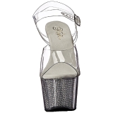 Zilver 18 cm ADORE-708SRS Sandalen met Strass Plateau