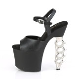 Zilver 18 cm IRONGRIP-709 plateau high heels met boksbeugels hakken