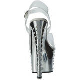 Zilver 18 cm Pleaser STARDUST-708 High Heels Chroom Plateau