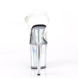 Zilver 20 cm FLAMINGO-808HGI Hologram plateau hoge hakken