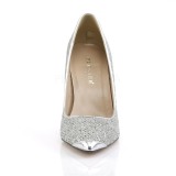 Zilver Glitter 10 cm CLASSIQUE-20 grote maten stilettos schoenen