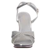 Zilver Glitter 12 cm FLAIR-419G Dames Sandalen met Hak