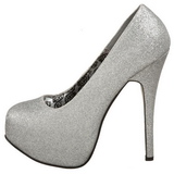 Zilver Glitter 14,5 cm Burlesque TEEZE-31G Platform Pumps Schoenen