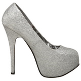 Zilver Glitter 14,5 cm Burlesque TEEZE-31G Platform Pumps Schoenen