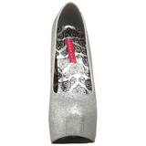 Zilver Glitter 14,5 cm Burlesque TEEZE-31G Platform Pumps Schoenen