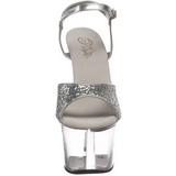 Zilver Glitter 18 cm SKY-310 Plateau Sandalen met Hoge Hak