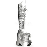 Zilver Glitter 22 cm FABULOUS-3035 Overknee Laarzen Drag Queen